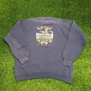 Vintage Shuckers Seafood Bar Sweatshirt XL 23x26 Faded USA